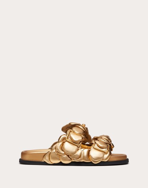 Valentino Garavani - Valentino Garavani Atelier Shoes 03 Rose Edition Slide Sandal 35 Mm - Antique Brass - Woman - Woman Sale