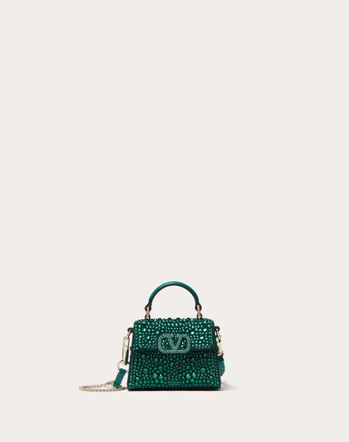 Valentino Garavani - Vsling Micro Handbag With Sparkling Embroidery - Emerald - Woman - Shoulder Bags