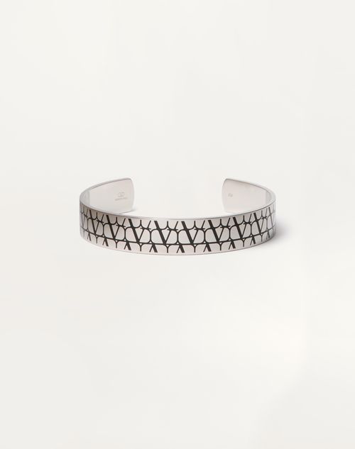 Valentino Garavani - Toile Iconographe Metal Cuff - Palladium/black - Man - Man Bags & Accessories Sale