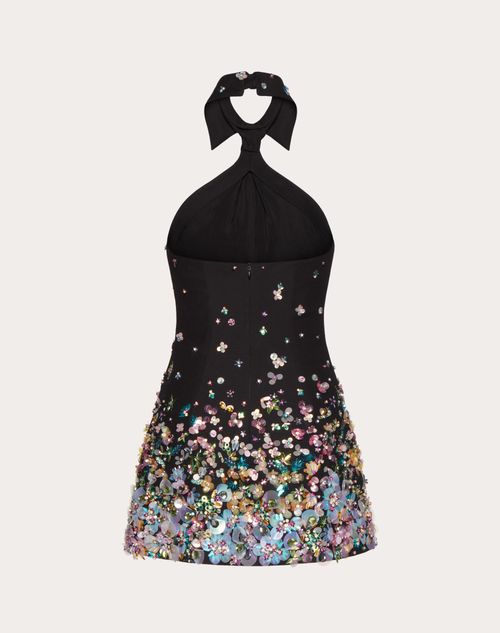 Valentino - Embroidered Crepe Couture Short Dress - Black/multicolor - Woman - Woman Ready To Wear Sale