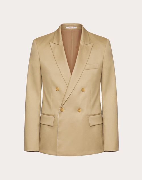 Valentino - Veste Croisée En Coton - Sable - Homme - Manteaux Et Blazers