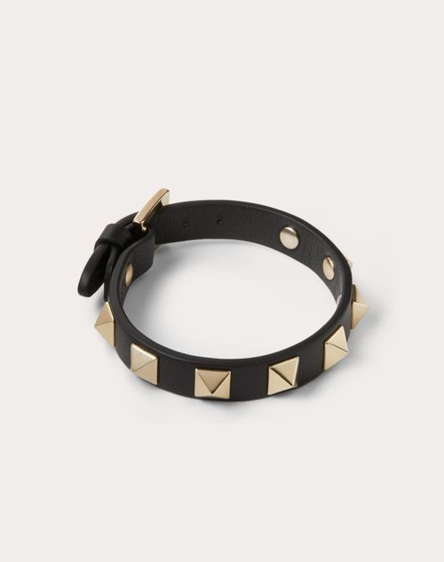 uren udpege Kæreste Rockstud Bracelet for Woman in Black | Valentino US