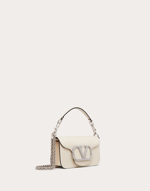 Valentino Garavani - Locò Small Shoulder Bag With Jewel Logo - Light Ivory - Woman - New Arrivals