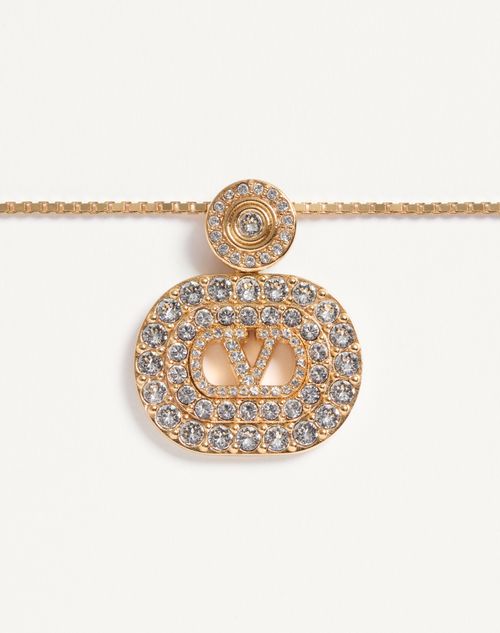 Valentino Garavani - Vlogo Signature Metal And Swarovski® Crystal Necklace - Gold/crystal - Woman - Jewelry