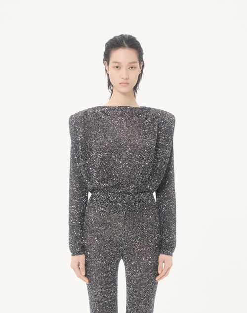 Valentino - Sequin Thread Jumper - Black/silver - Woman - Knitwear