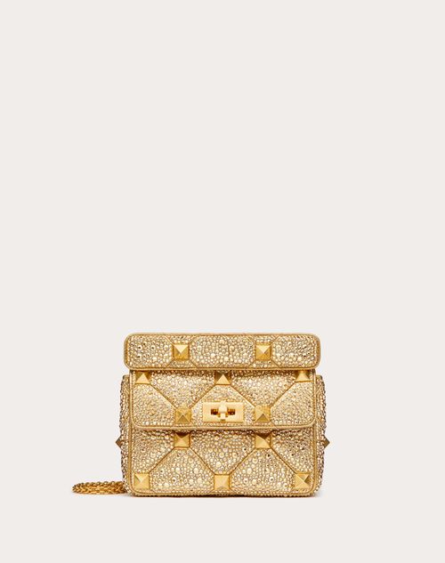 VALENTINO GARAVANI One Stud Crystal-Embellished Suede Shoulder Bag Pin