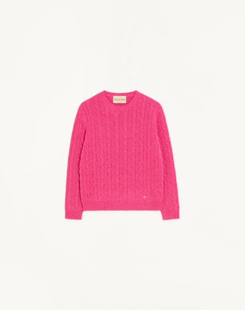 Valentino - Mouliné Wool Jumper - Fuchsia - Woman - Knitwear