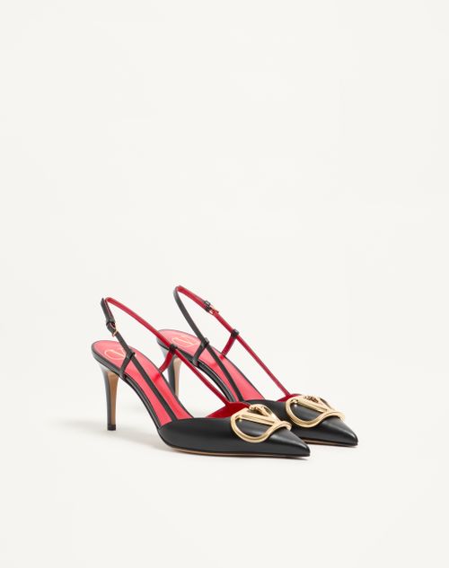 Valentino Garavani - Slingback-pumps Vlogo Signature Aus Kalbsleder Mit 80 Mm-absatz - Schwarz - Frau - Pumps Und Slingbacks