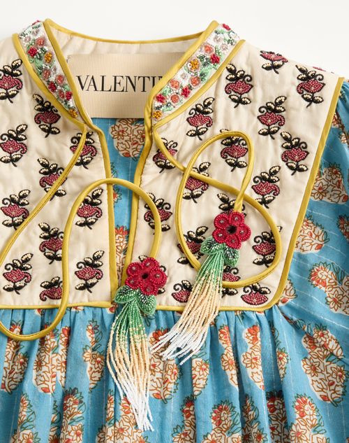 Valentino - Cotton And Lurex Top With Embroidered Petales D'amour Print - Multicolor - Woman - Shirts And Tops