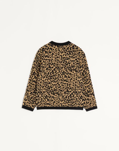 Valentino - Wool Knit Jacket With Jacquard Animal Print - Animal Print - Woman - Jackets And Blazers