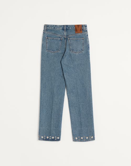 Valentino - カボション デニム パンツ - ブルー - メンズ - デニム