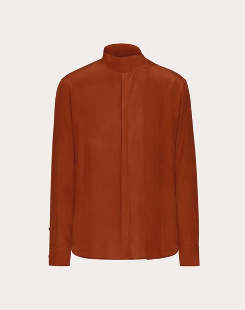 Valentino - Washed Silk Shirt With Neck Tie - Ochre - Man - Shelf - Mrtw - Pre Ss24 Vdetail+denim Toile Iconographe
