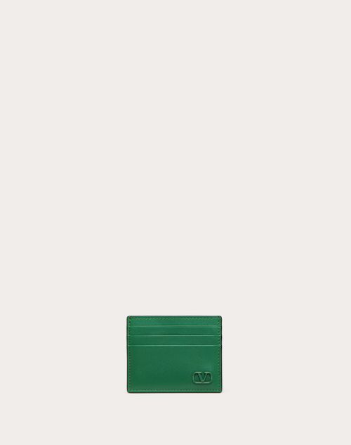 Valentino Garavani - Vlogo Signature Cardholder - Green - Man - Man Bags & Accessories Sale