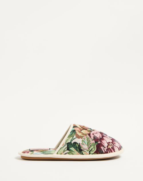 Valentino Garavani - Ta Chambre Slide In Voyage Imaginaire Fabric - Multicolor/ivory - Man - Shoes