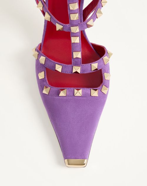 Valentino Garavani - Rockstud Suede Pumps 100mm - Purple - Woman - Pumps And Slingbacks