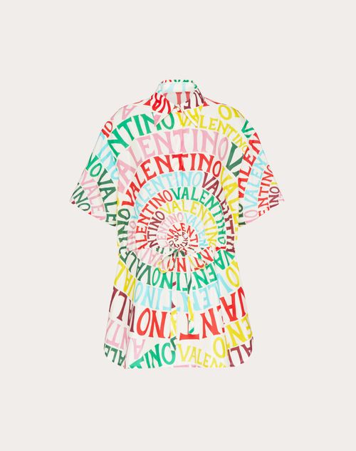 Valentino - Kleid Aus Valentino Loop Poplin - Multicolor - Frau - Women Valentino Escape 2022 Collection