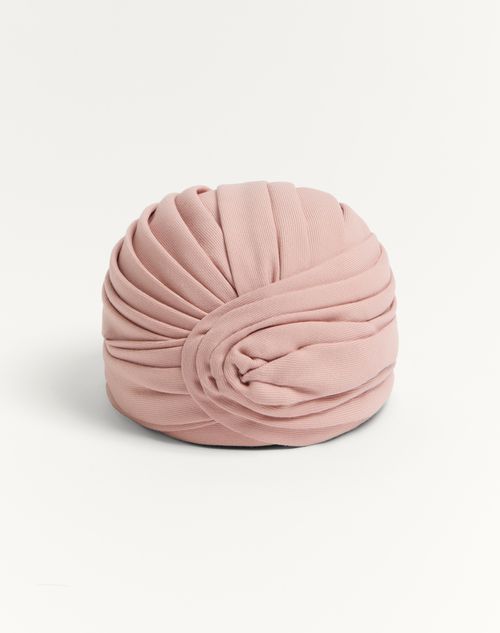 Valentino Garavani - Rigid Wool Turban - Rose Mist/gold - Woman - Hats And Gloves