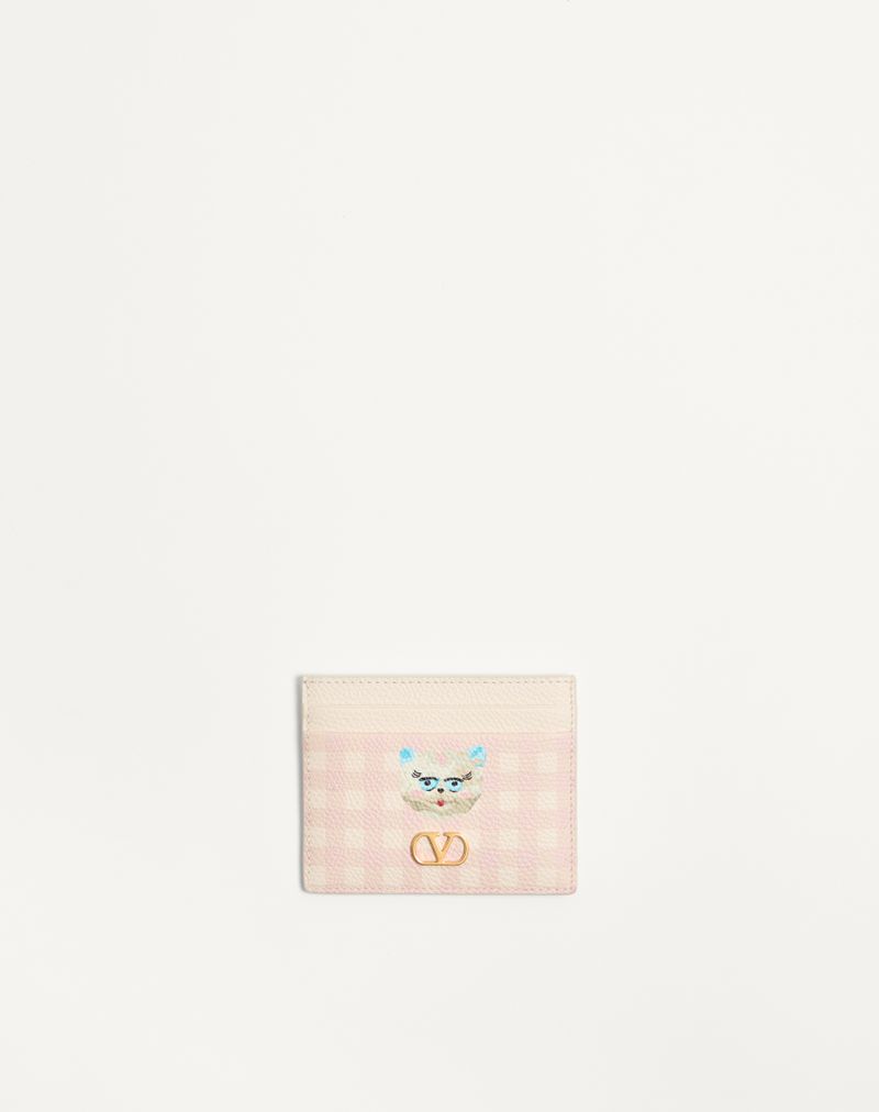 VALENTINO Vロゴ シグネチャー ル シャ デ ラ メゾン グレインカーフスキン カードホルダー