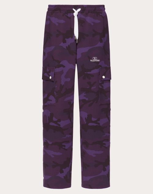 Valentino - Camouflage Print Nylon Pants - Purple Camo - Man - Ready To Wear