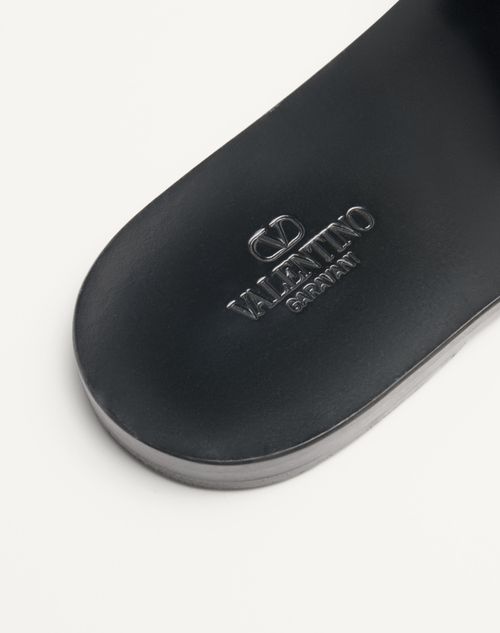 Valentino Garavani - Viva Superstar Slide Sandal In Nappa Leather - Black/roasted Pecan - Man - Sandals