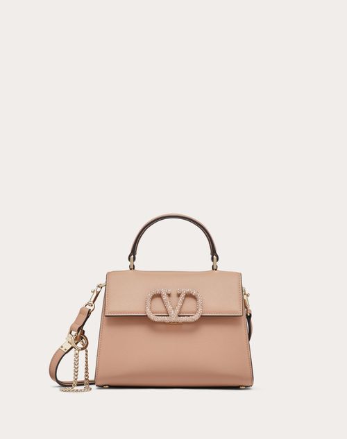 Valentino Garavani - Small Vsling Handbag With Jewel Embroidery - Rose Cannelle - Woman - Top Handle Bags