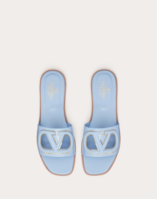 Vlogo flat 2025 calfskin slide sandal