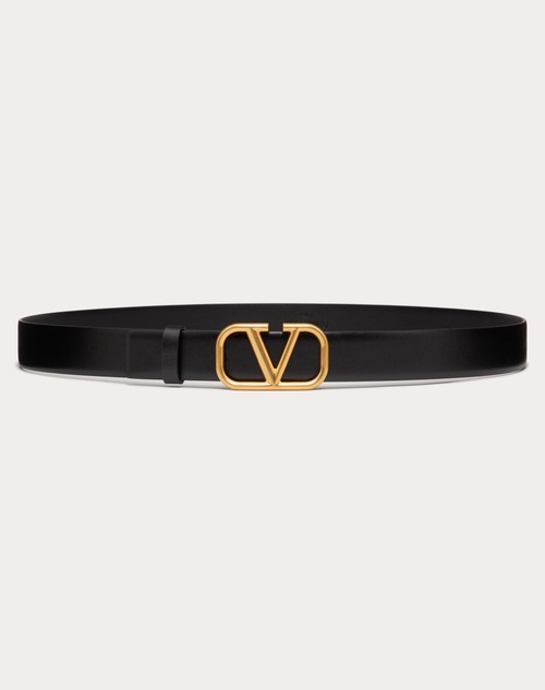 Valentino Garavani VLOGO buckle leather belt - Black