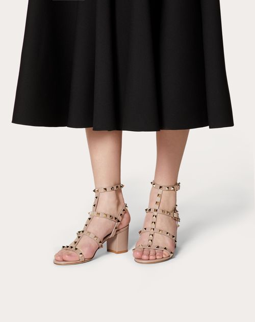 makker affældige Afskedige Rockstud Calfskin Ankle Strap Sandal 60 Mm for Woman in Poudre | Valentino  US