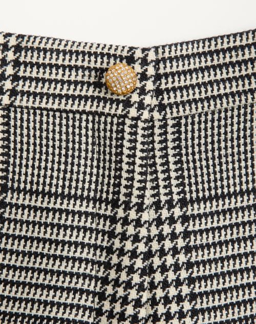 Valentino - Houndstooth Wool Pants - Ivory/black - Woman - Pants And Shorts