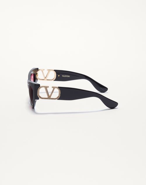 Valentino - Cat-eye Acetate Eyewear - Black/red - Woman - Eyewear