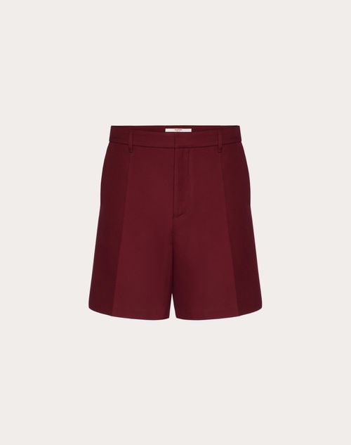 Valentino - Bermuda Léger En Coton Double - Rubis - Homme - Shorts Et Pantalons