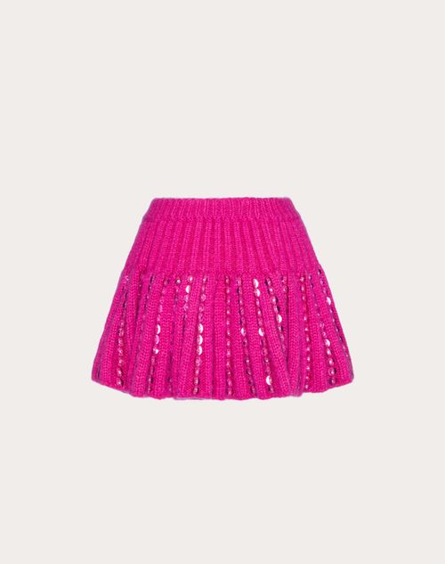 Valentino - Embroidered Mohair Wool Mini Skirt - Pink Pp - Woman - Skirts