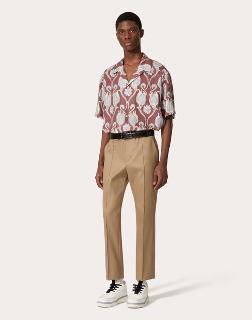 Valentino - Cotton Satin Pants - Beige - Man - Ready To Wear