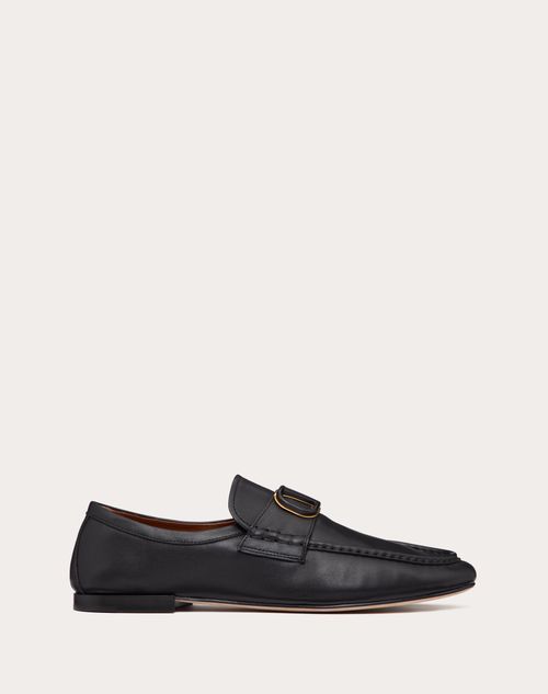 Valentino Garavani - Mocasín De Cuero Napa De Becerro Con El Vlogo Signature - Negro - Hombre - Loafers & Oxford