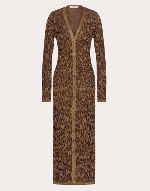 Valentino - Cardigan In Animalier Jacquard Lurex And Cotton - Animal Print - Woman - Ready To Wear