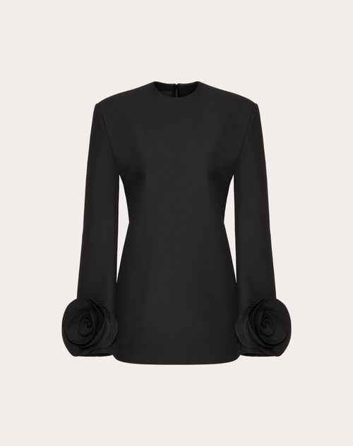 Valentino - Robe Courte En Double Compact Drill - Noir - Femme - Robes