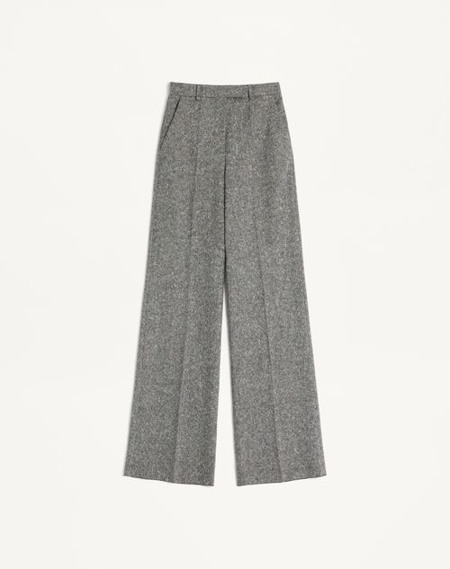 Valentino - Natté Buttoned Weave Trousers - Ivory/black - Woman - Trousers And Shorts