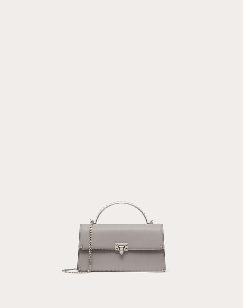 Valentino Handbags Mini Borsa A Mano Rockstud In Vitello per Donna in Grigio | Valentino IT