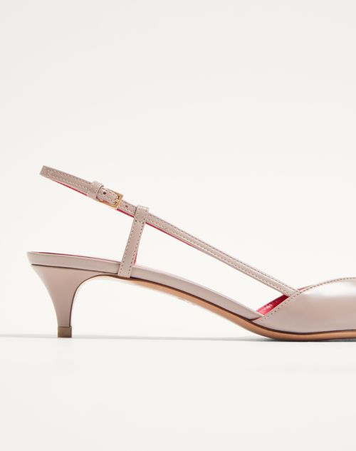 Valentino Garavani - Vlogo Signature Calfskin Slingback Pump 40mm - Poudre - Woman - Shoes
