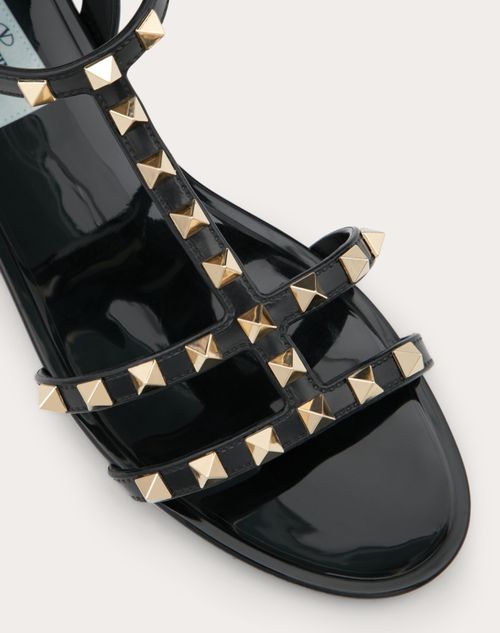 Rockstud Flat Rubber Sandal for Woman in Black