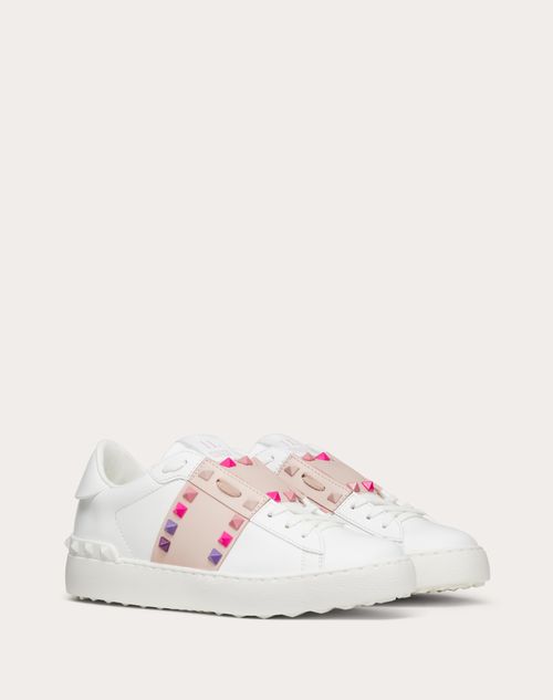 Valentino Garavani - Rockstud Untitled Sneaker Aus Kalbsleder - Weiß/rose Quartz - Frau - Sneaker