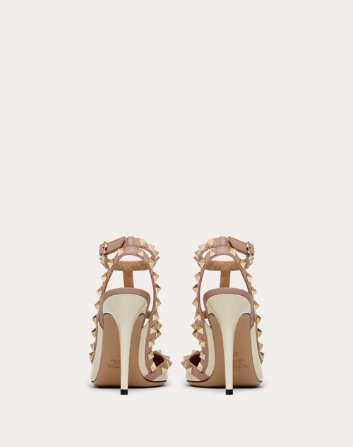Patent Rockstud Caged Pump 100mm for Woman in Poudre | Valentino US