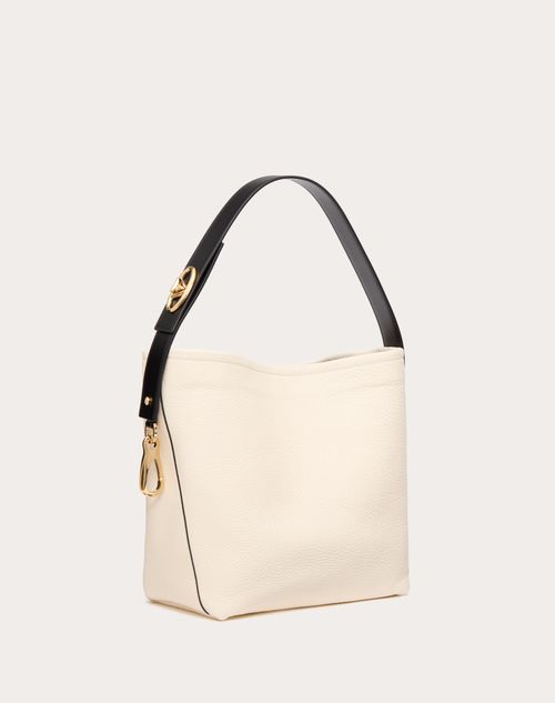 Valentino Garavani - Valentino Garavani Locker Shopping Bag In Nappa - Ivory - Woman - Woman View All