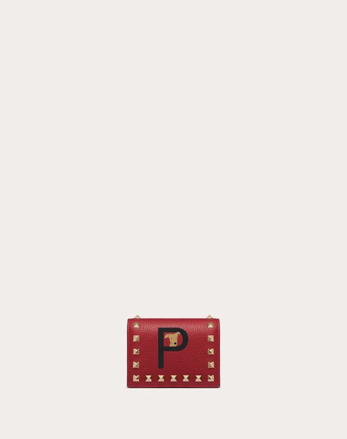 Valentino Garavani - Valentino Garavani Rockstud Pet Customizable Wallet - Rosso V./nero - Woman - Rockstud Pet - Accessories