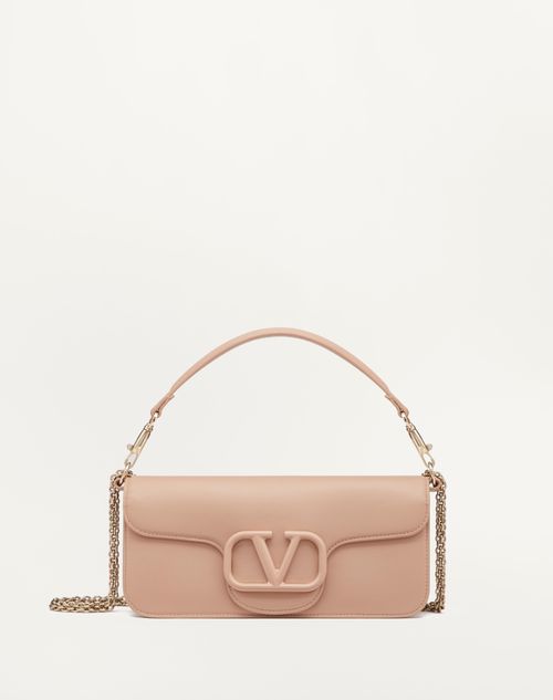 Valentino Garavani - Sac Porté Épaule Valentino Garavani Locò En Cuir De Veau - Rose Cannelle - Femme - Sacs Porté Épaule