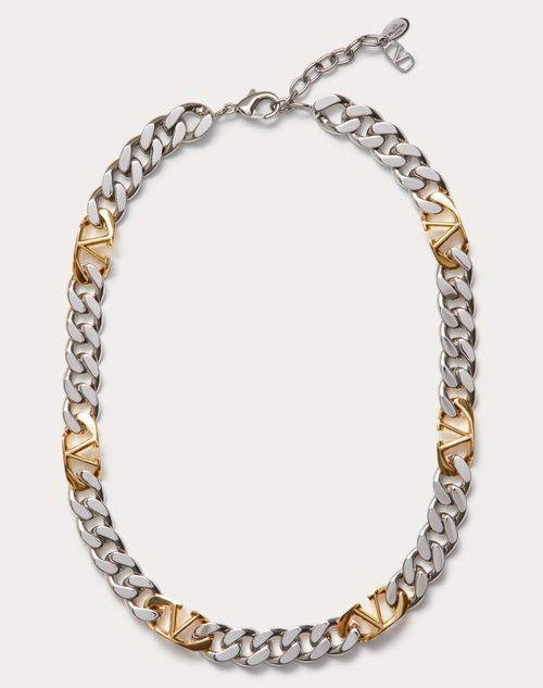 Valentino Garavani - Vlogo Chain Metal Necklace - Gold/palladium - Man - Jewellery