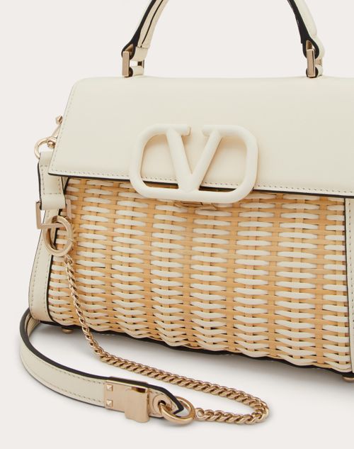 Small Vsling Wicker Handbag for Woman in Natural ivory Valentino QA