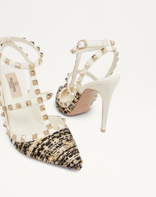 セール☆Valentino☆ロックスタッズ ツイードストラップパンプス ロックスタッズ ツイード ストラップパンプス 100mm for