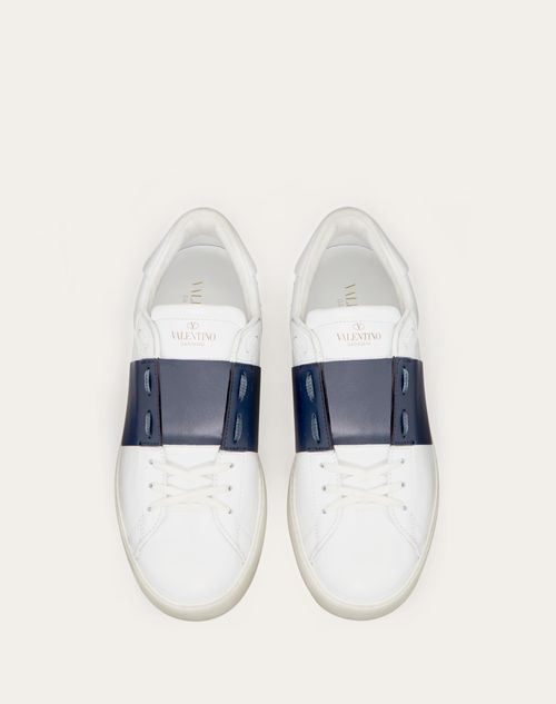 Calfskin Sneaker for Man in White/ Black | Valentino US
