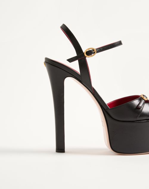 Valentino Garavani - Escarpins À Plateau Crasher En Cuir De Chevreau, Talon : 145 mm - Noir - Femme - Escarpins Et Slingbacks